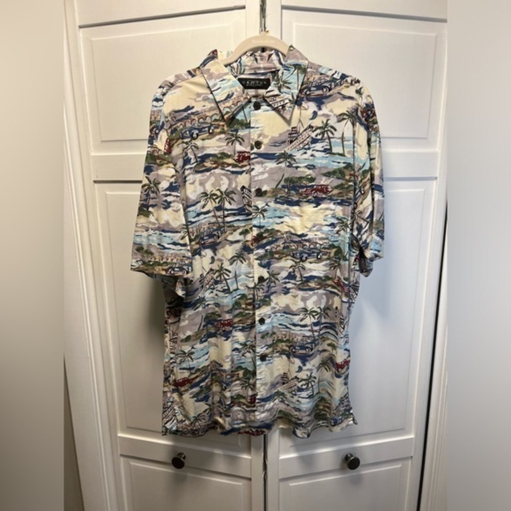 Cactus Black Label Button Down Short Sleeve Hawaiian Shirt Size Men’s XL